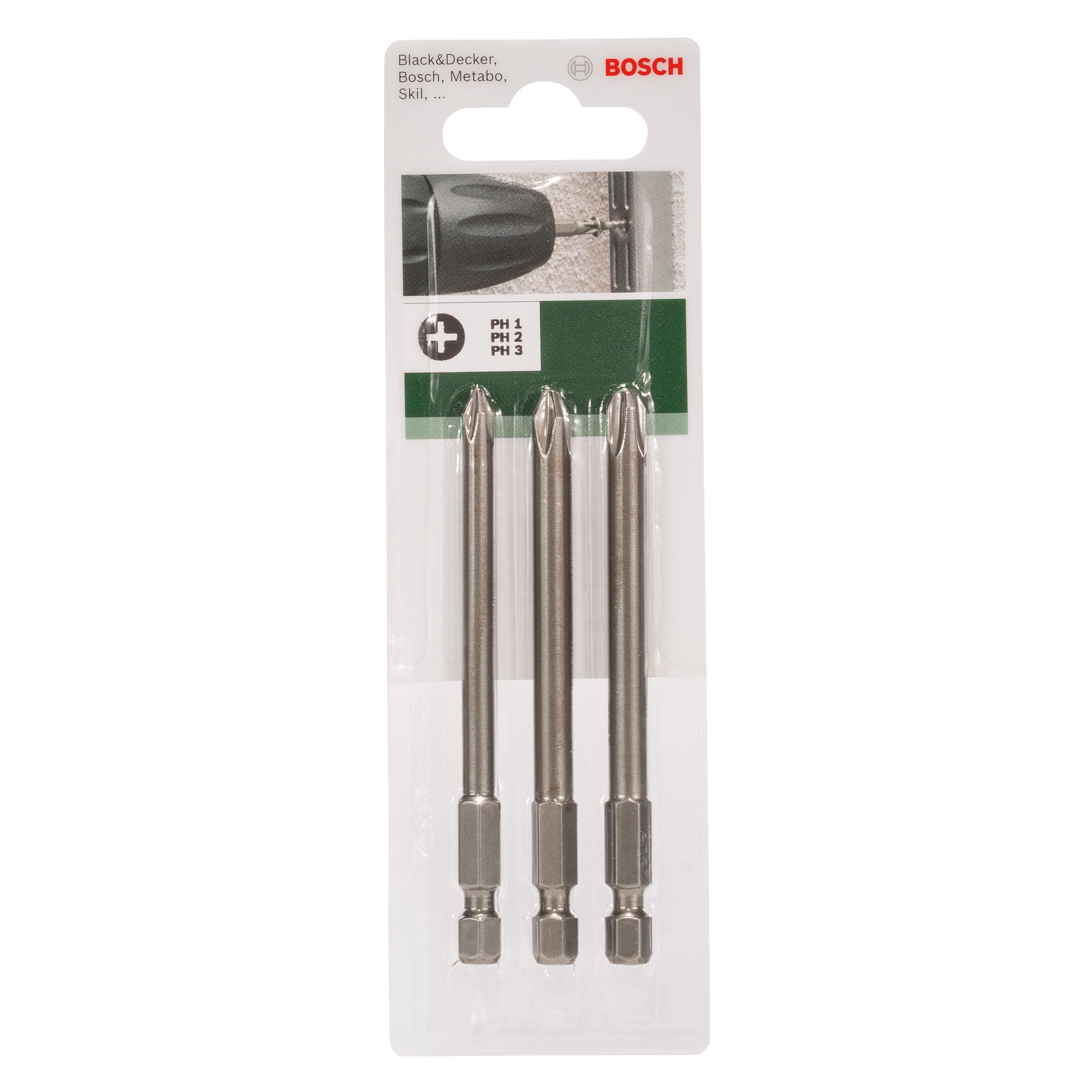 Bosch Zubehör 3tlg. Schrauberklingen-Set für Phillips-Kreuzschlitzschrauben (PH) (2609255966)