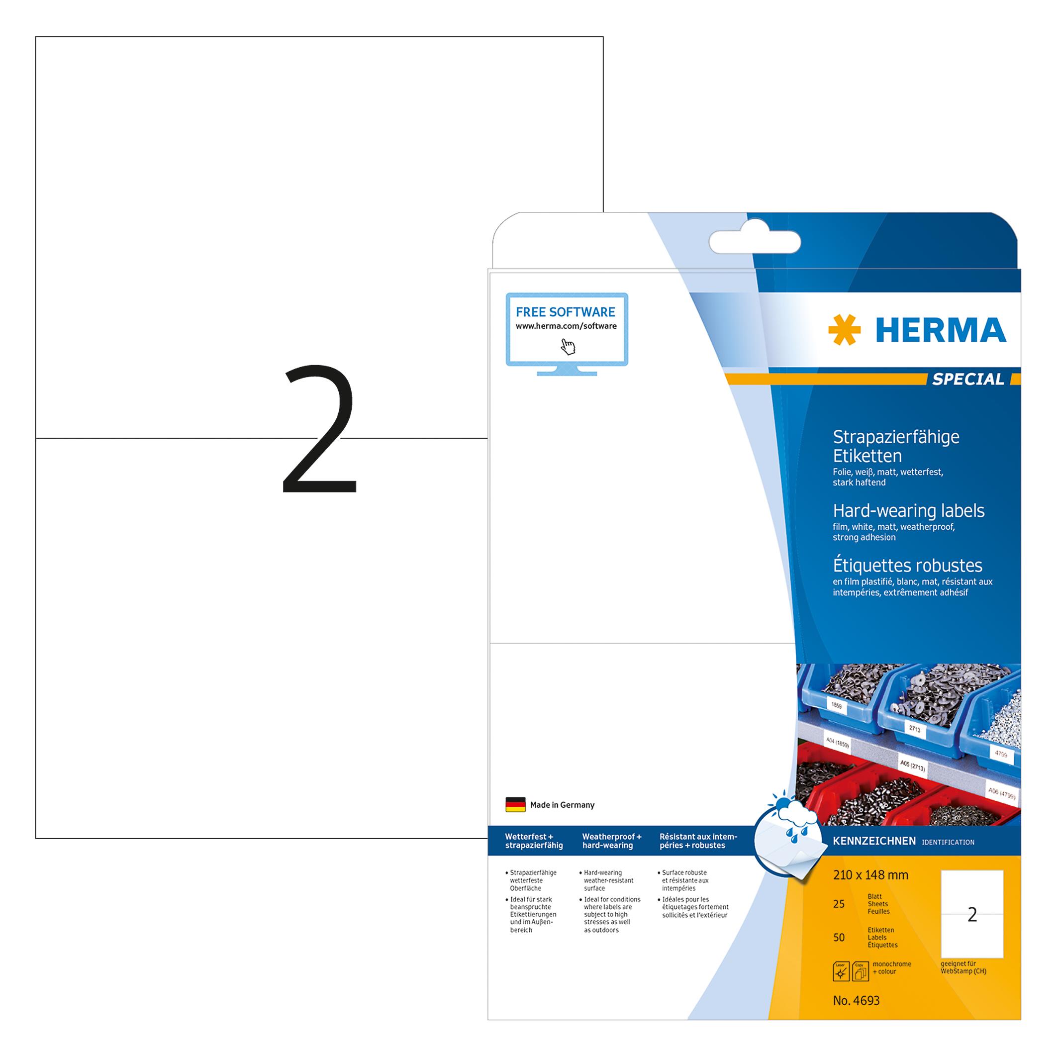 Herma Wetterfeste Versandetiketten A4 (4693)