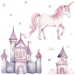 WANDAUFKLEBER 80x131cm - Einhornschloss und Ballons