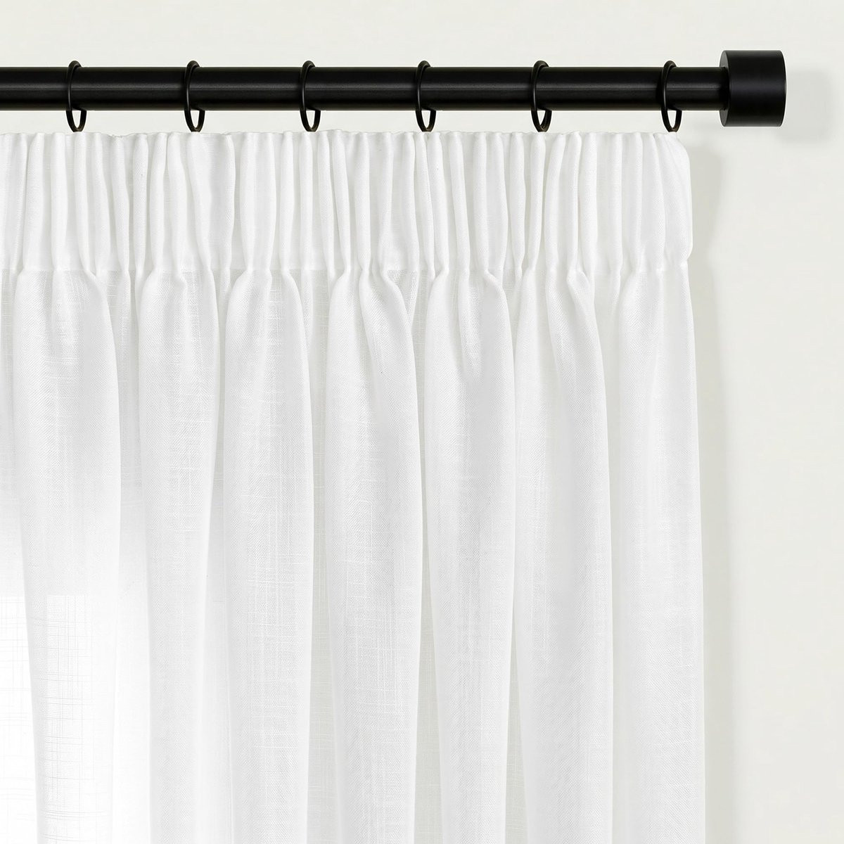 Omgoods Halftransparante Gordijnen met Linnen Look 140x260 cm