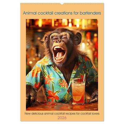 Animal cocktail creations for bartenders (Wall Calendar 2026 DIN A2 portrait), CALVENDO 12 Month Wall Calendar