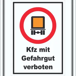 HB-Druck Verbot Kfz mit Gefahrgut Schild A2 (420x594mm)