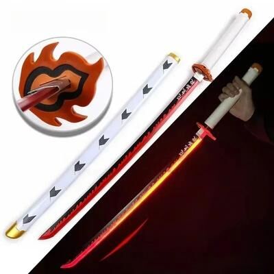 Uplift Essentials Luminous LED Katana Sword Anime Cosplay Prop With Realistic Design rengoku kyoujur 31inch