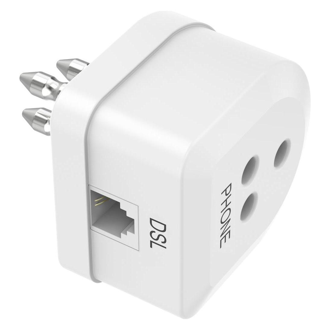 Hama ADSL-Filter dreipoliger Stecker / dreipolige Buchse und 6p4c-Klinkenbuchse (7201162)