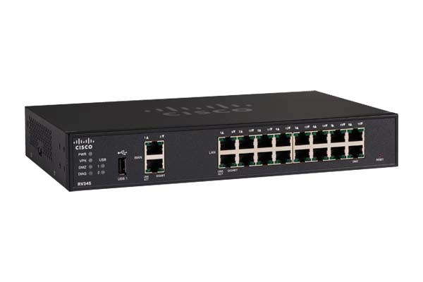 Cisco RV345 Ethernet WAN Router, zwart