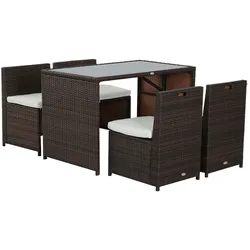 Outsunny - Gartenmöbel-Set - 120Lx69Wx77.5Hcm - Braun+Khaki