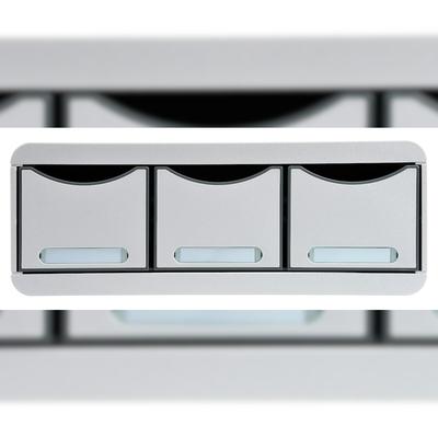 Exacompta 318740D 1x Toolbox mit 3 Schubladen, Serie Office - Lichtgrau