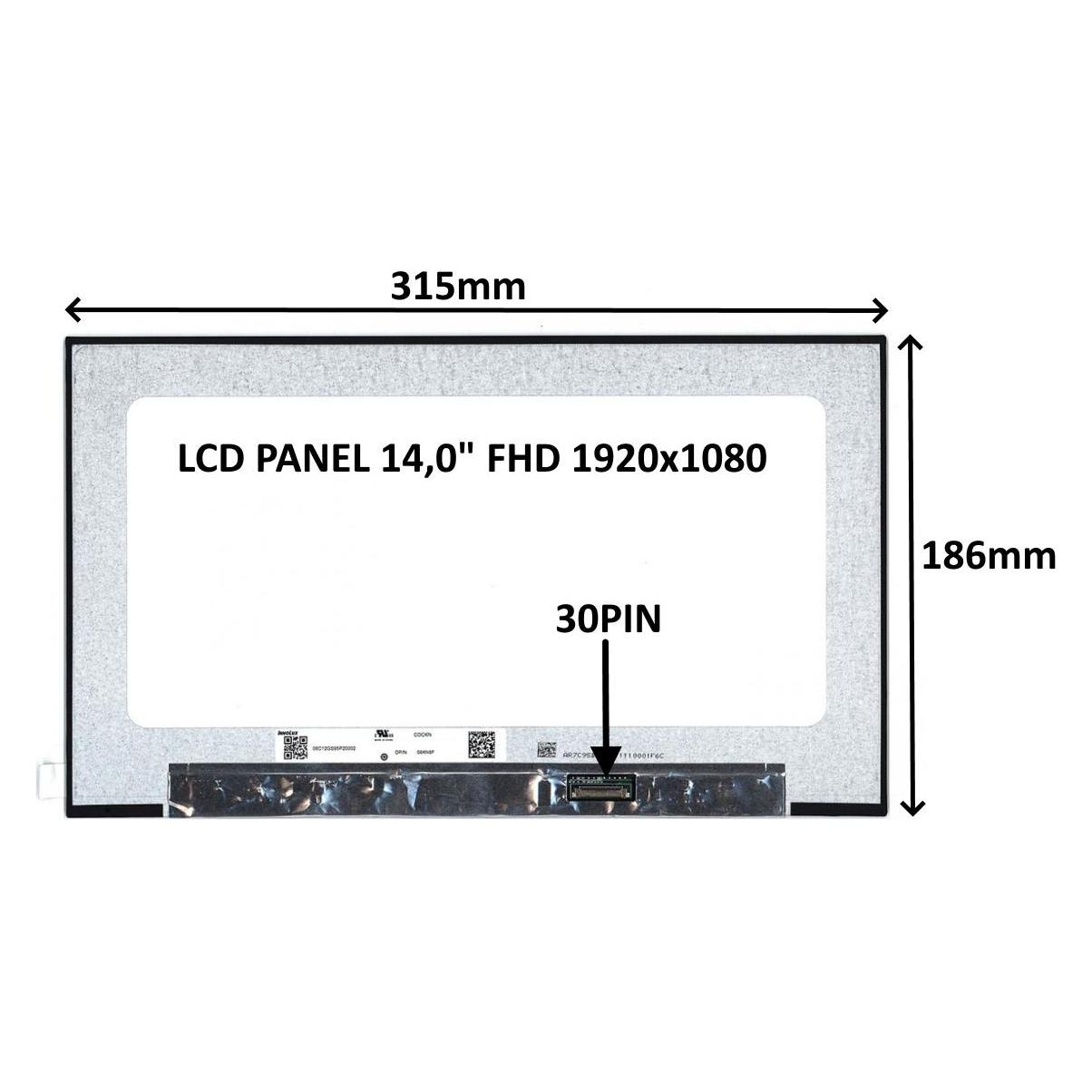 SIL LCD PANEL 14,0" FHD 0PIN MATNÃ IPS / BEZ ÚCHYTÅ (77042909)