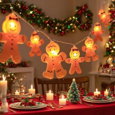 Uplift Treasures LED Gingerbread Man Christmas String Light Decoration warm White 3m20led