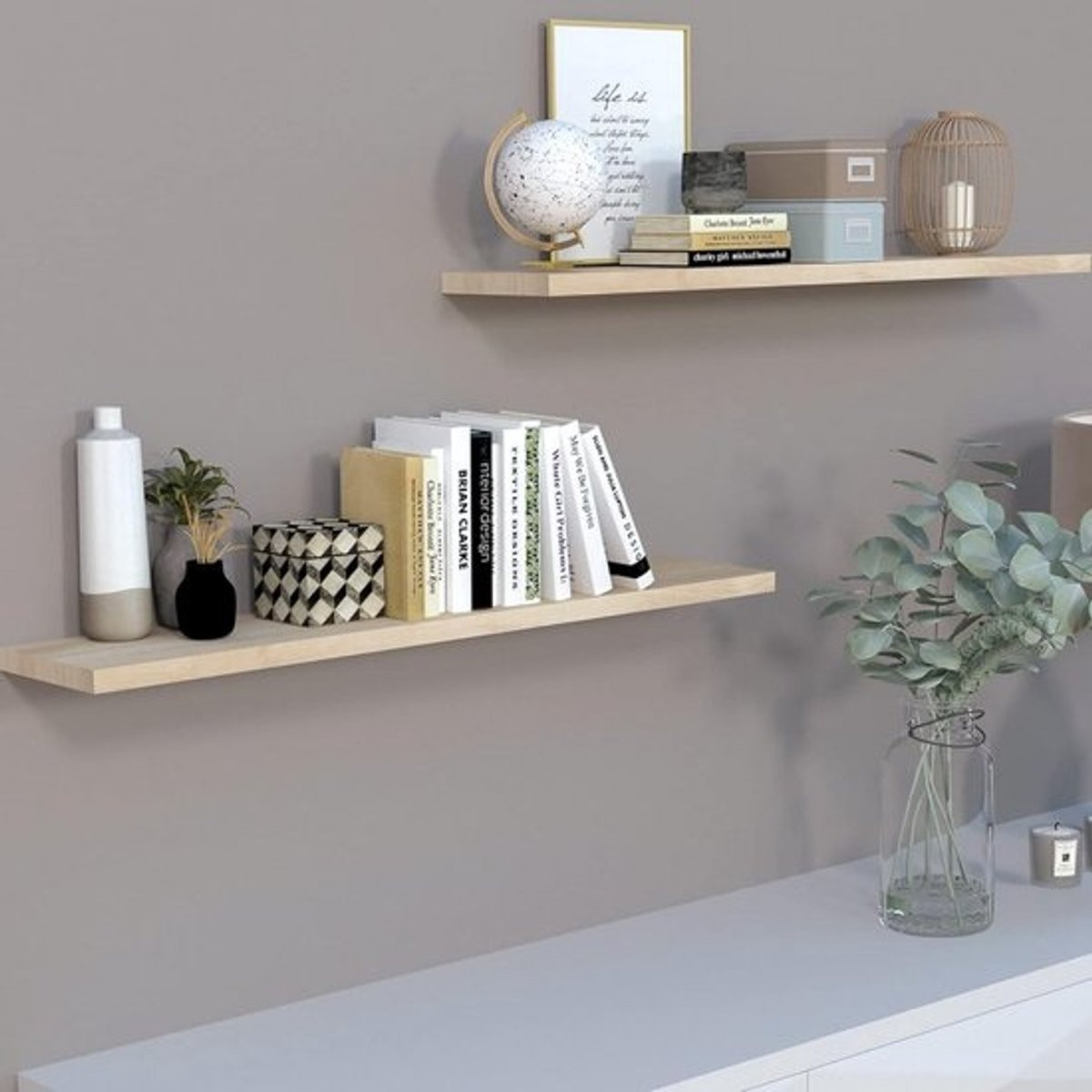 Houten Wandplank 100 cm - Stevige Wandplank van Natuurlijk Grenenhout