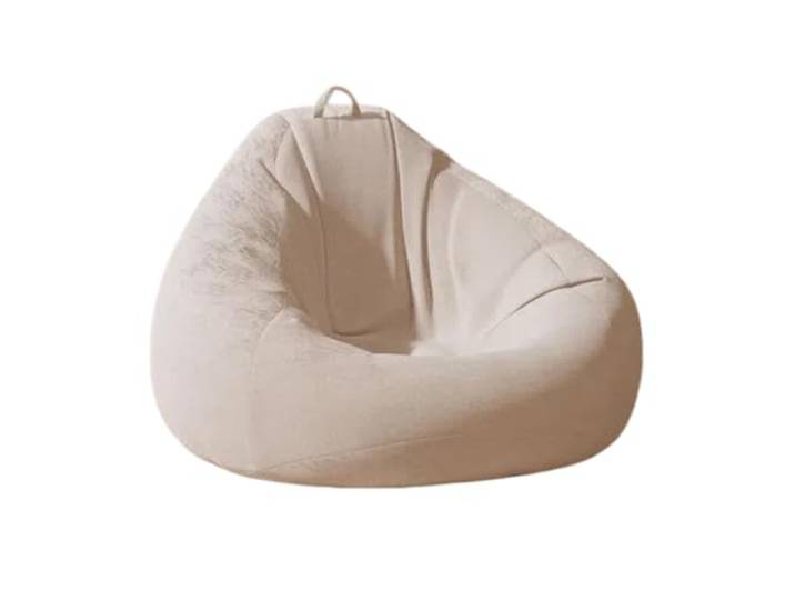Xumh2024-3 Sitzsack Sitzsack-Stuhl for Erwachsene mit hoher Rückenlehne, gemütliches Sofa for Lounge und Wohnzimmer(Weiß,Klein)