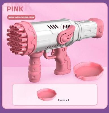 Uplift Treasures Electric Bubble Gun Toy For Kids pink (32 Holes)