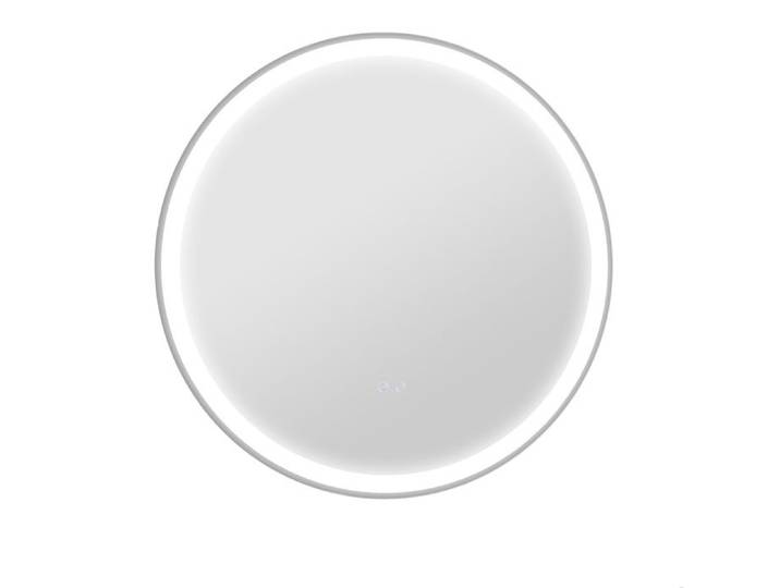 ELVORIN miroir de salle de bain LED rond 60 x 3 cm commande tactile fonction memoire antibuée cadre en aluminium blanc