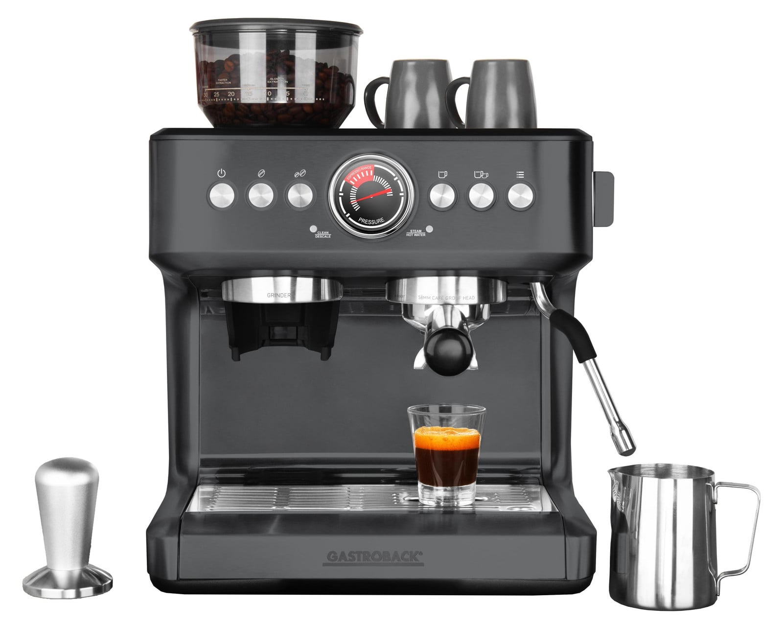 Gastroback Design Advanced Urban Duo espressomachine met ingebouwde molen, 2,8 liter, zwart