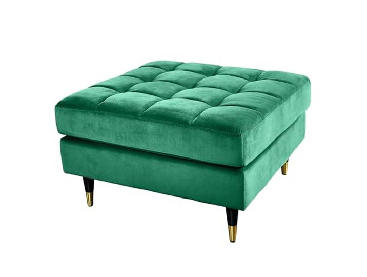 Hocker COZY VELVET 80cm - smaragdgrün - Samt Taschenfederkern Sitzmöbel, Taschenfederkern-Komfort, hohe Belastbarkeit, hochwertiger Samtbezug,