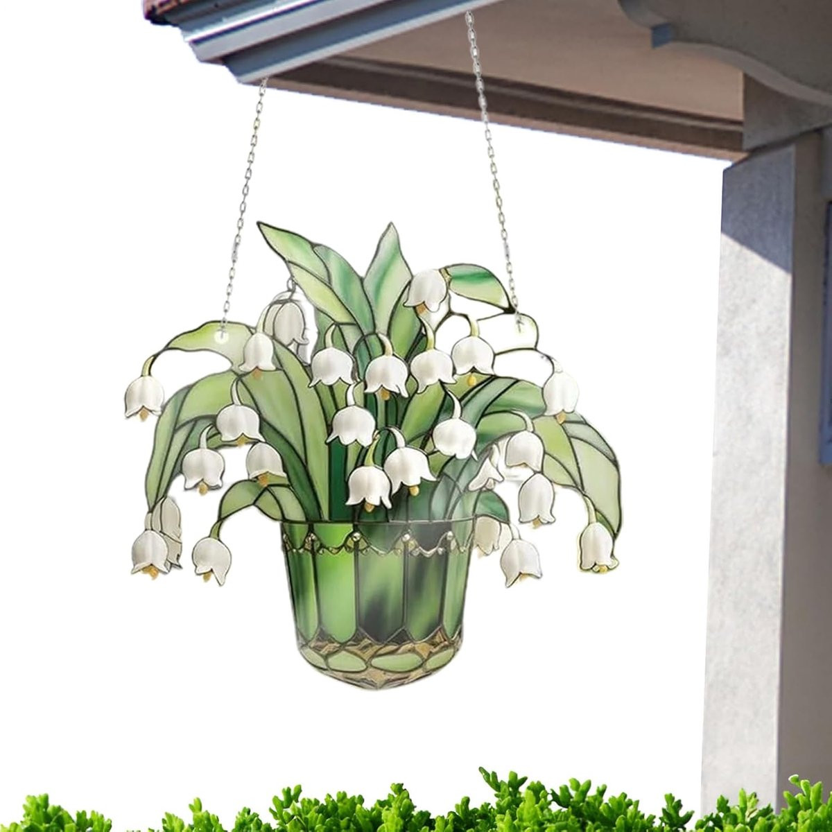 Multicolor Gekleurd Glas Zonnevanger Lelietje Decoratie - Hoogte: 9 cm