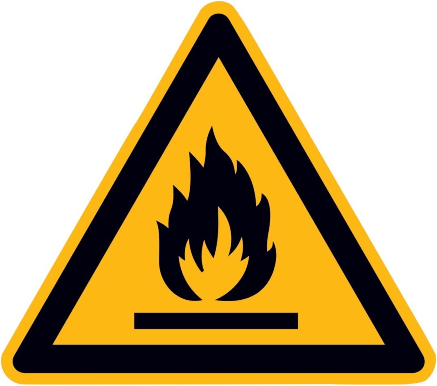 SafetyMarking Warnschild Aluminium SL 200 mm Warnung vor feuergefährlichen Stoffen ; wolk (11.0152)