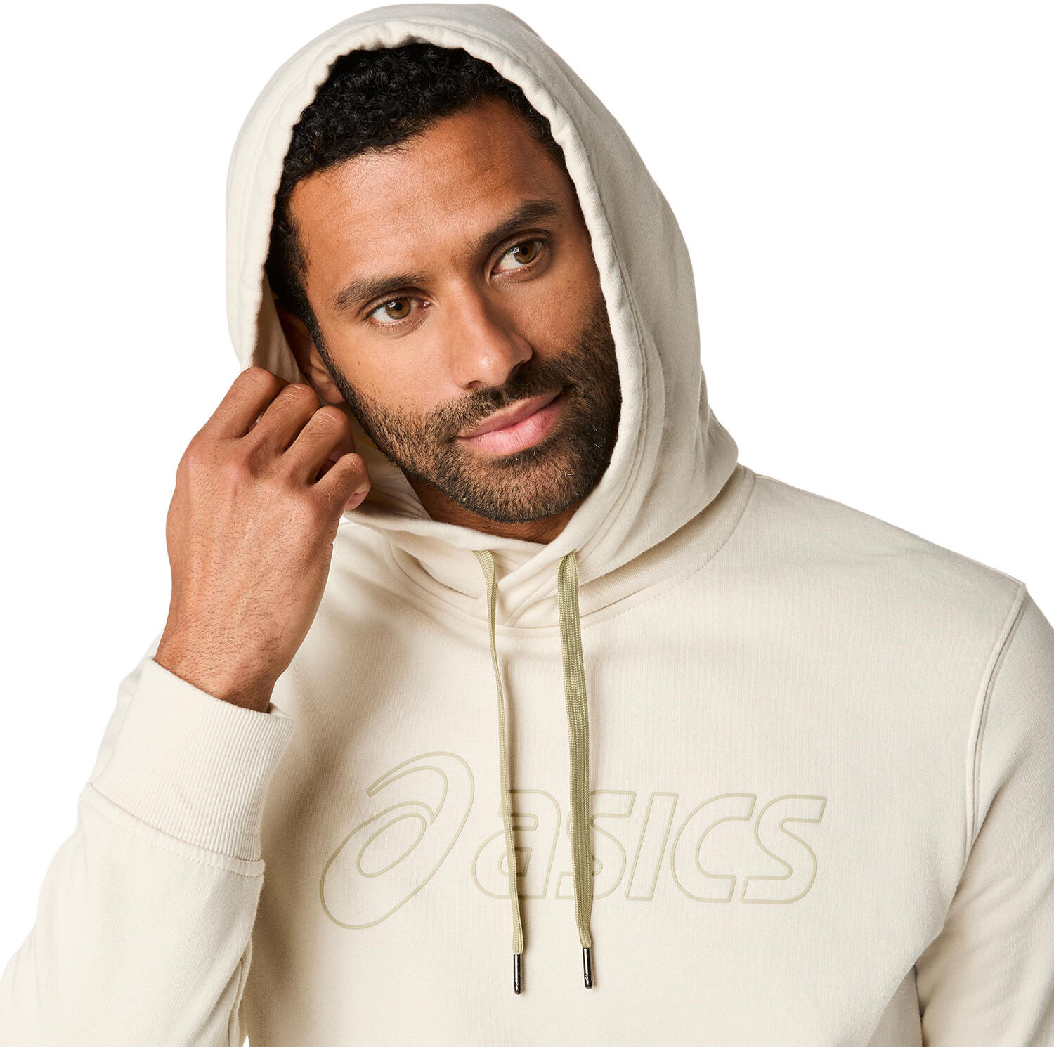 Trainingspullover ASICS "ASICS OTH HOODIE", Herren, Gr. L, beige (birch), Obermaterial: 73% Baumwolle, 27% Polyester, normal, ohne Ausschnitt, Pullover Trainingspullover birch L