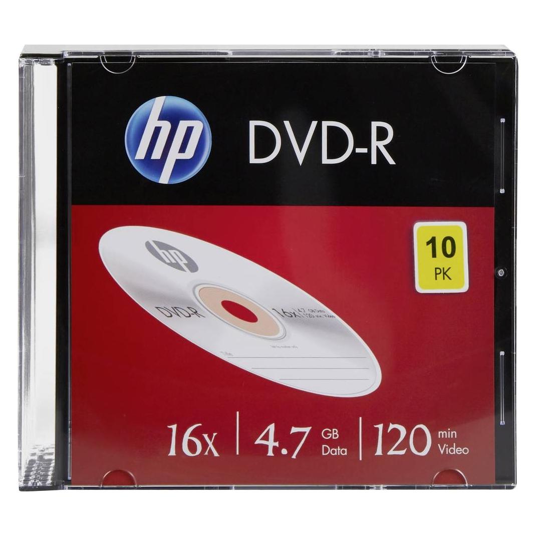 HP DVD-R 4.7GB/120Min/16x Slimcase (10 Disc) (10x) (DME00085)