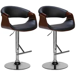 CLP 2er Set  Barhocker Foley Kunstleder   Farbe: walnuss/schwarz
