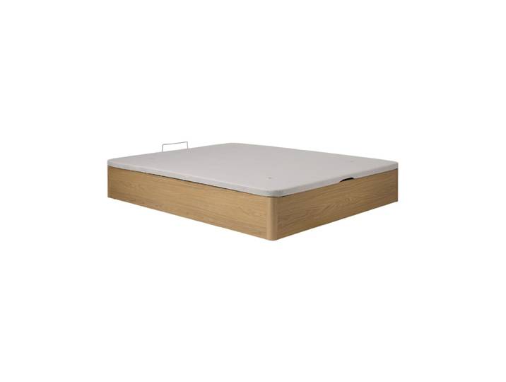 Lit coffre effet bois clair 160 x 200 cm