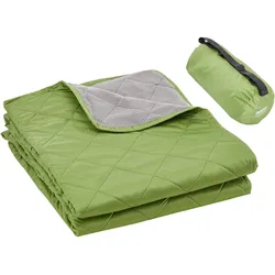 VEVOR Campingdecke 2,08 x 1,4 m, große warme Stadiondecke, wasser- und winddicht, 330 g/m2 Polyestervlies, flammhemmend, ideal für draußen, Picknicks, Wandern, Sportveranstaltungen, Reisen, zweifarbig