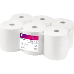 Wepa 6 Handtuchrollen prestige 2-lagig hochweiss, Haushaltspapier, Weiss