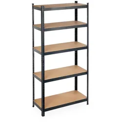 Relaxdays 2 x Schwerlastregal 180x90x40 schwarz Hellbraun,Schwarz