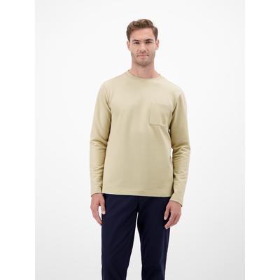 Sweatshirt LERROS "Herren Sweatshirt - clean, soft und smart", Herren, Gr. XXL, beige (foam weiß), 85% Baumwolle, 13% Polyester, 2% Elasthan, Sweatshirts Sweatshirt