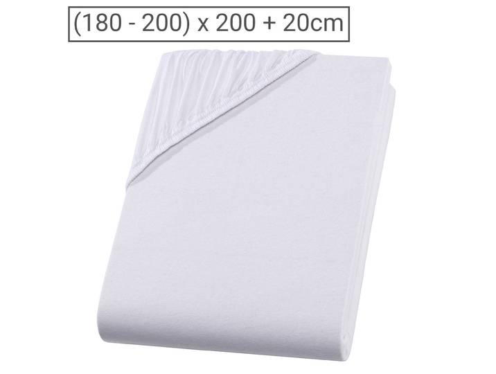 Topper Premium Qualitäts-Jersey Fixleintuch, 100% Baumwolle, weiss, 200 x 200 cm