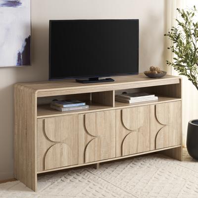 "SAFAVIEH Arsenio 60.7-Inch Wood TV Stand, Modern - 61"" W x 18"" D x 32"" H"