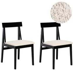 ESSZIMMERSTUHL 2er-Set Holz Schwarz/Beige Isle