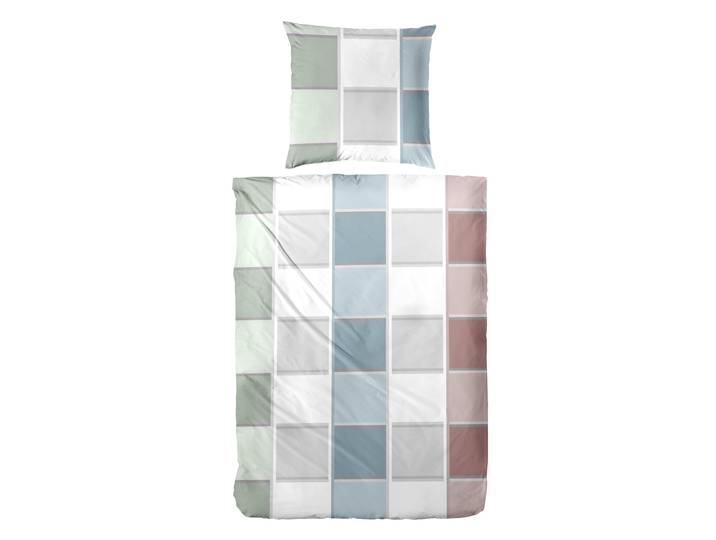 Bettwäsche PRIMERA Mako-Satin-Bettwäsche Havana , blau, B/L: 135cm x 200cm, 1 Stk., 1 Stk., Mako-Satin, B/L: 80cm x 80cm, 2 Stk., Mako-Satin, Obermaterial: 100% Baumwolle, Bettwäsche, Bettwäsche, mit Karo Muster