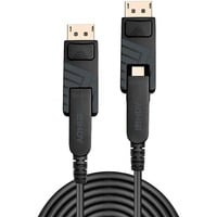 Fibre Optic Hybrid Mini DisplayPort 1.4 Kabel schwarz, 10 Meter, mit abnehmbaren DisplayPort-Steckern