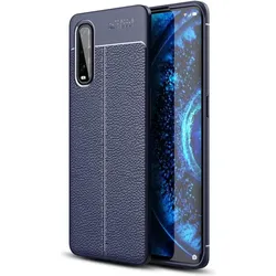 Screenguard Oppo Find X2 Hülle Leather Design TPU Cover (Oppo Find X2), Smartphone Hülle, Blau