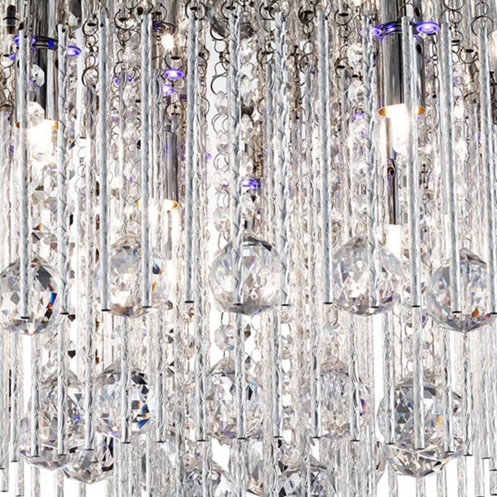 Searchlight Crystal Ceiling Light Beatrix, Chrome / silver, Living / Dining Room, metal, Ceiling Light