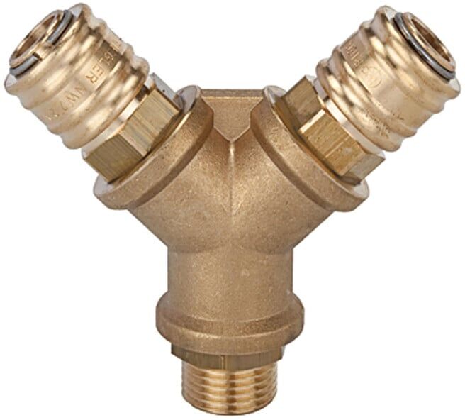Riegler Distributeur avec 2 raccords rapides NW 7,2, G 1/4 AG (245.31)