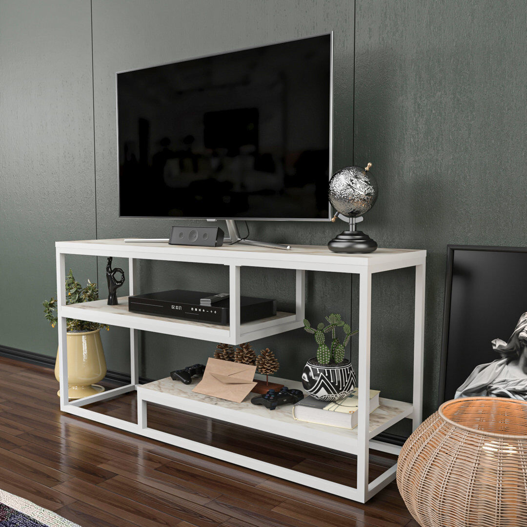 Latitude Run Lorin Modern TV Stand TV Unit for TVs up to 55" White 55"