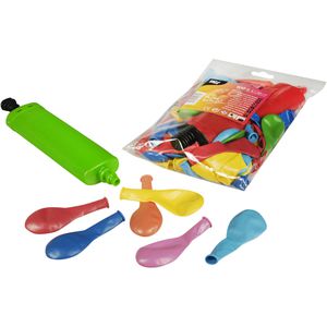 Papstar Ballonpumpe 19328, Handpumpe, mit 100 Luftballons