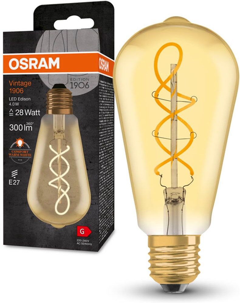 OSRAM LED-Filament "LED-Lampen Vintage", Energieeffizienz: G, gold (goldfarben), L:14,3cm, Leuchtmittel, LED-Filament