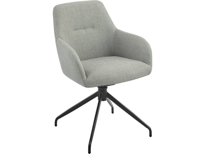 Armlehnstuhl HELA TRIEST , grau (mint, schwarz, mint), B:56cm H:83cm T:60cm, Metall, Polyester, Stoff, Stühle, Armlehnstuhl, Sessel, 360 drehbar, Gestell abgeknickt, Relaxfunktion, Armlehnen