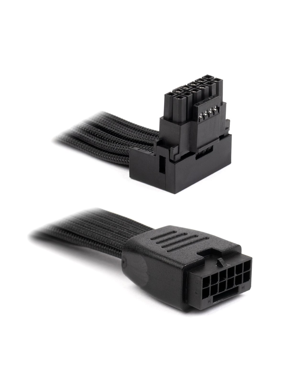 DUTZO Sleeved PCI-E 12V-2x6 Verlängerungskabel - Lock pin down - Schwarz