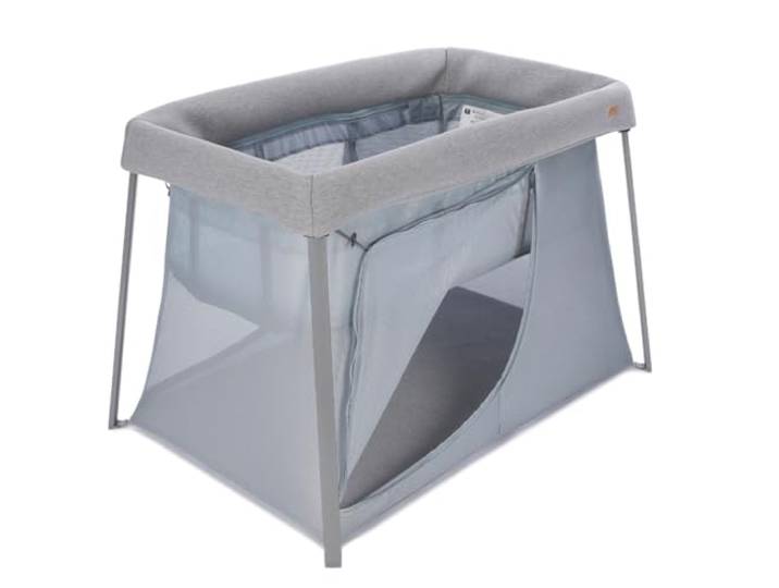 BÉABA, Reisebett 3 In 1, Babybett, Zusatzbett Und Laufgitter, Evolutiv, Leicht 6,8 Kg, Faltbar, Kompakt, Transporttasche Und Matratze Inklusive, Atmungsaktiver Stoff Oeko-Tex, Grau meliert/Kieselstein