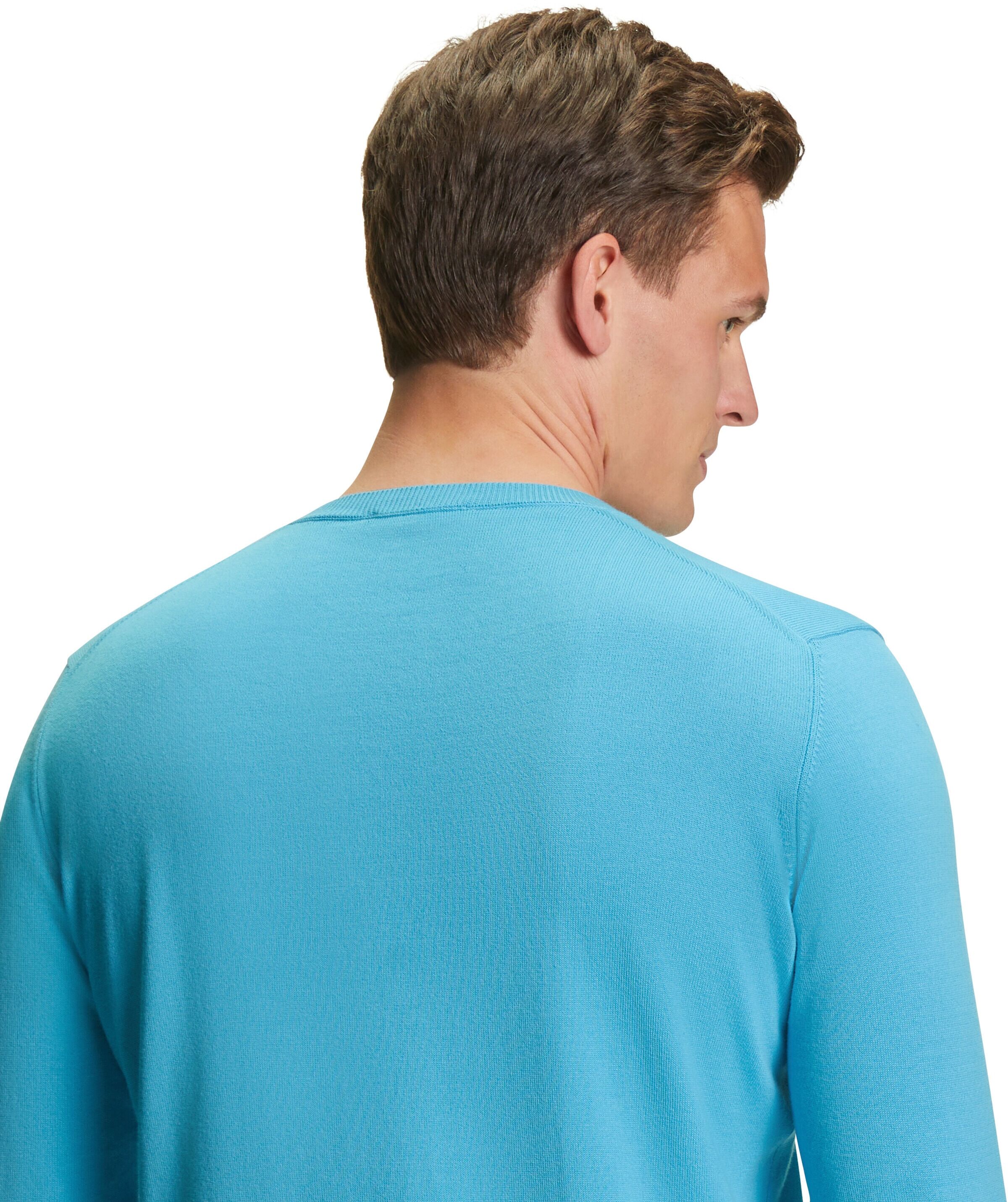 Strickpullover FALKE "Cotton Knit", Herren, Gr. XL, blau (azzurro (6894)), Pullover Strickpullover