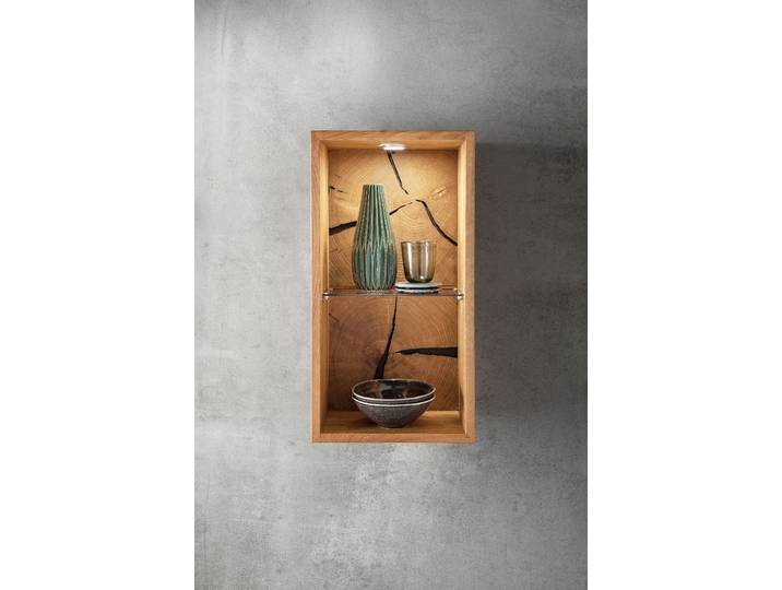 Étagère murale en bois massif Bois massif en chêne, huilé Bois/Marron 64cm