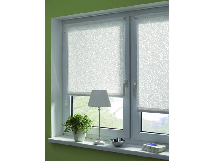 Seitenzugrollo GARDINIA EASYFIX Rollo Dekor Jahreszeiten Gr. 1, weiss (weiß), B:60cm H:150cm, Polyester, Rollos, Seitenzugrollo, mit Jahreszeiten Motiv