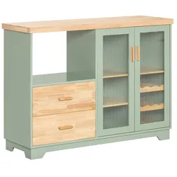 SoBuy Sideboard mit 2 Schubladen Grün 120x40x90cm Modern