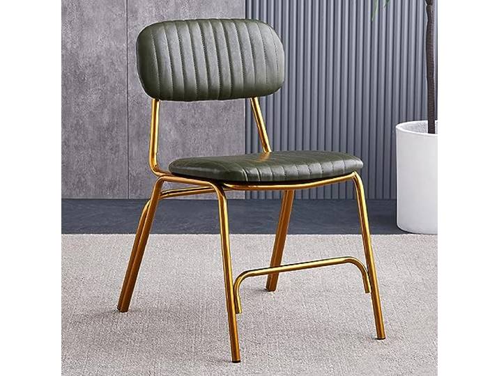 Preferspace Mitte des Jahrhunderts Moderne Esszimmerstühle, Retro Kunstleder gepolsterte Sitz Stühle, Küche Esszimmerstühle mit Gold Metallbeinen