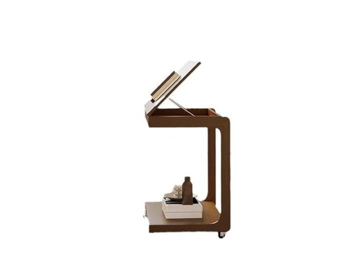 YCCHAH Sofatisch Sofa-Beistelltisch, Massivholz-Nachttisch, Wohnzimmer, C-förmiger beweglicher Nachttisch, Computertisch, mobiler Kleiner Couchtisch Wohnzimmer-Beistelltisch