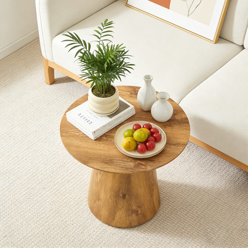 Meubles Cosy Table d'appoint ronde, bouts de canapé design, bois d'ingénierie Multicolore 50x48x50cm